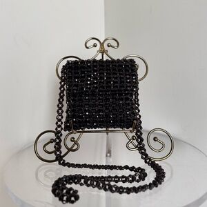 Vintage Express Brown Beaded Satchel